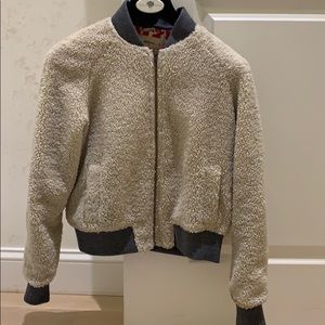 Fuzzy Fleece Bomber
